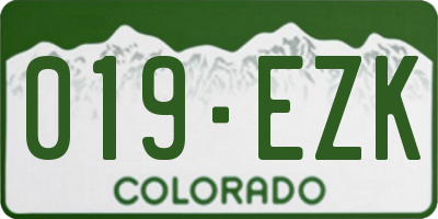 CO license plate 019EZK