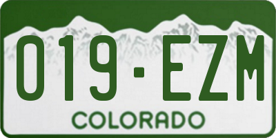 CO license plate 019EZM