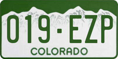 CO license plate 019EZP