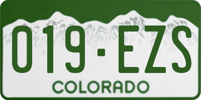 CO license plate 019EZS
