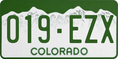 CO license plate 019EZX