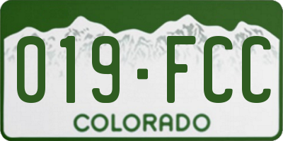 CO license plate 019FCC