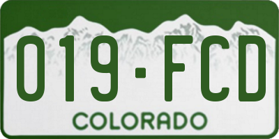 CO license plate 019FCD