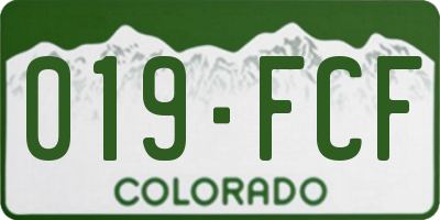 CO license plate 019FCF