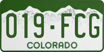 CO license plate 019FCG