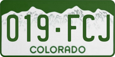 CO license plate 019FCJ