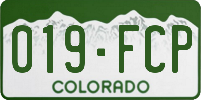 CO license plate 019FCP