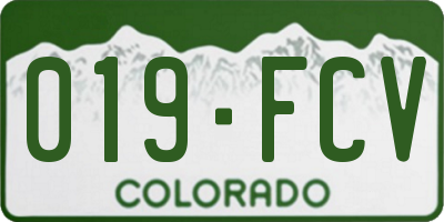 CO license plate 019FCV