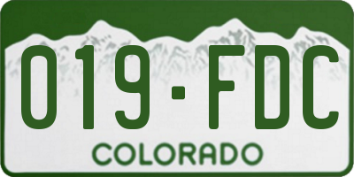 CO license plate 019FDC