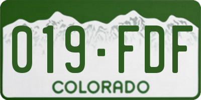 CO license plate 019FDF