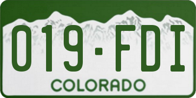 CO license plate 019FDI