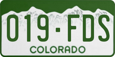 CO license plate 019FDS
