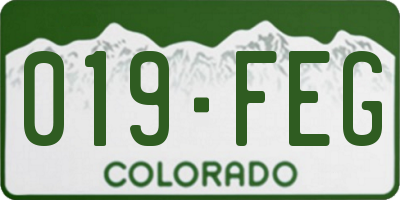 CO license plate 019FEG