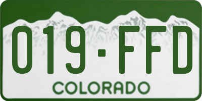 CO license plate 019FFD