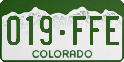 CO license plate 019FFE