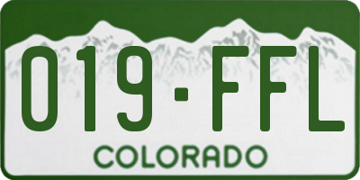 CO license plate 019FFL