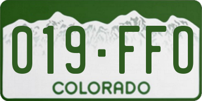 CO license plate 019FFO
