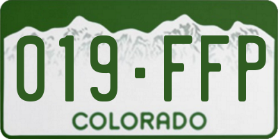 CO license plate 019FFP