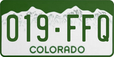 CO license plate 019FFQ