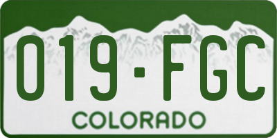 CO license plate 019FGC