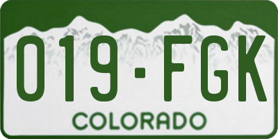 CO license plate 019FGK