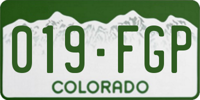CO license plate 019FGP