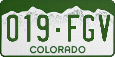 CO license plate 019FGV