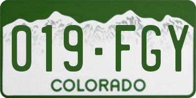 CO license plate 019FGY