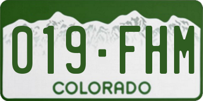 CO license plate 019FHM