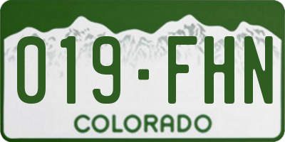CO license plate 019FHN