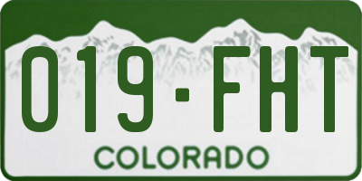 CO license plate 019FHT