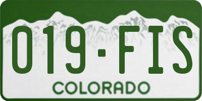 CO license plate 019FIS
