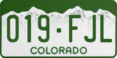 CO license plate 019FJL