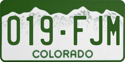 CO license plate 019FJM