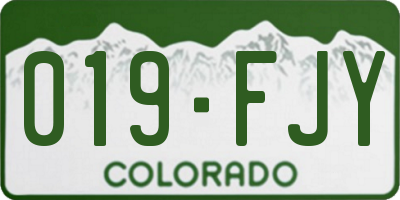 CO license plate 019FJY