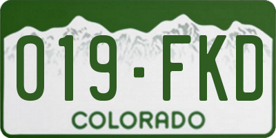CO license plate 019FKD