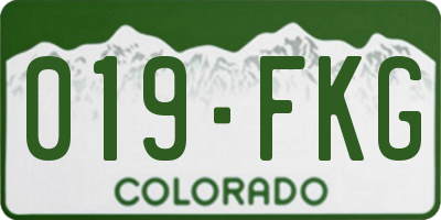 CO license plate 019FKG