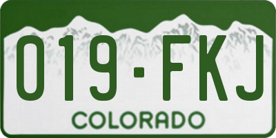 CO license plate 019FKJ