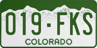 CO license plate 019FKS