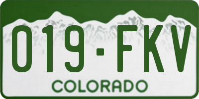 CO license plate 019FKV