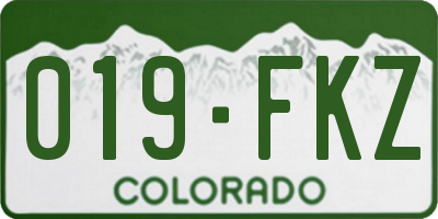 CO license plate 019FKZ