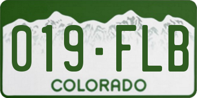 CO license plate 019FLB