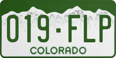 CO license plate 019FLP