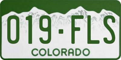 CO license plate 019FLS