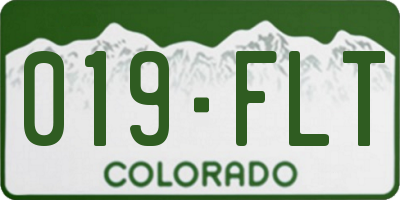 CO license plate 019FLT