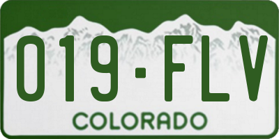 CO license plate 019FLV