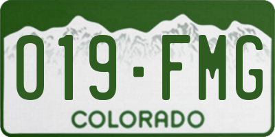 CO license plate 019FMG