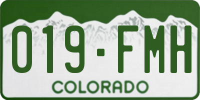 CO license plate 019FMH