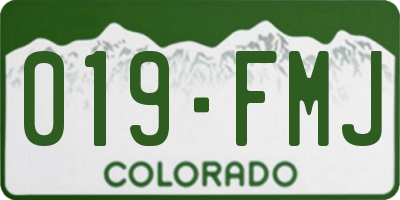 CO license plate 019FMJ