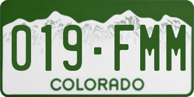 CO license plate 019FMM